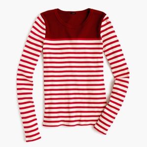 J. Crew Place-stripe ribbed shirt Small NWT